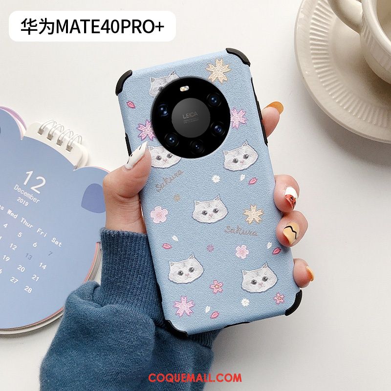 Étui Huawei Mate 40 Pro+ Chat Créatif Frais, Coque Huawei Mate 40 Pro+ Incassable Protection