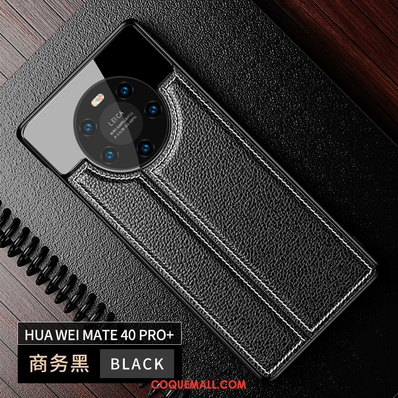 Étui Huawei Mate 40 Pro+ Incassable Miroir Modèle Fleurie, Coque Huawei Mate 40 Pro+ Rouge Luxe