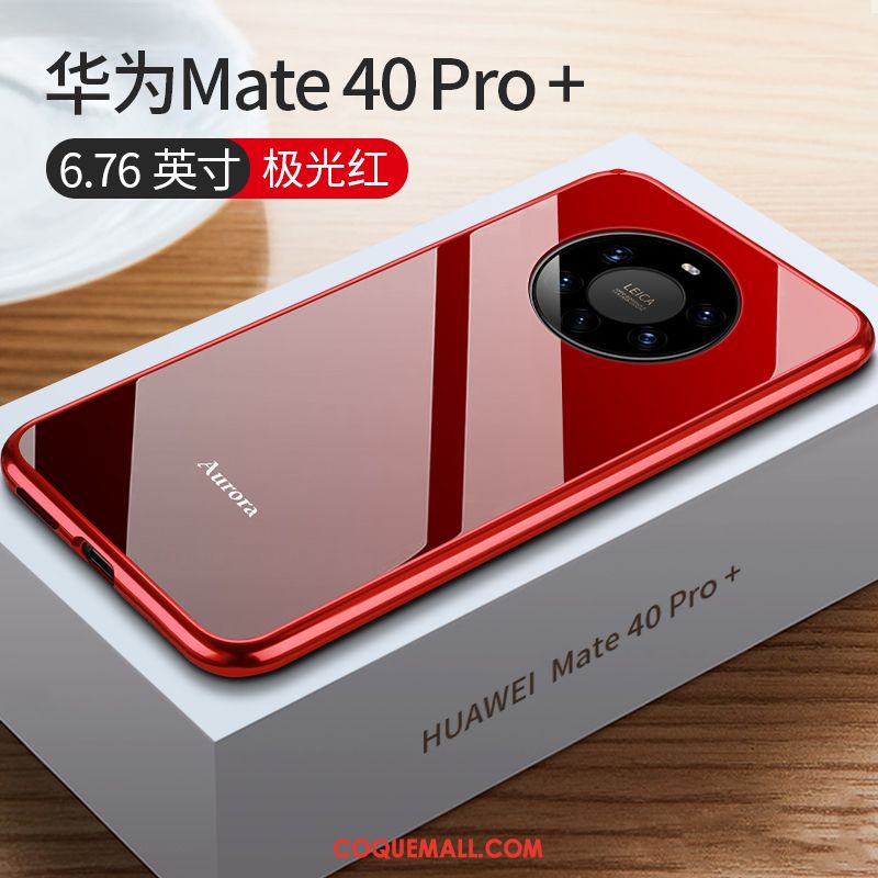 Étui Huawei Mate 40 Pro+ Protection Border Rouge, Coque Huawei Mate 40 Pro+ Net Rouge Très Mince
