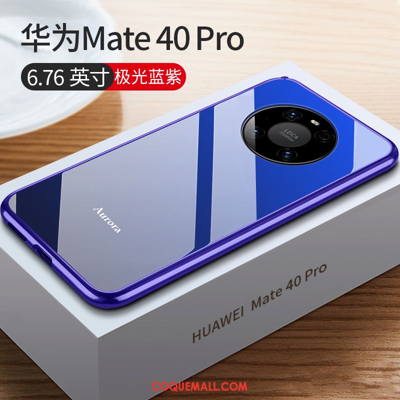 Étui Huawei Mate 40 Pro Protection Très Mince Téléphone Portable, Coque Huawei Mate 40 Pro Verre Rouge