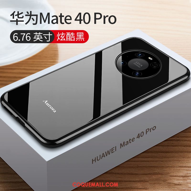 Étui Huawei Mate 40 Pro Protection Très Mince Téléphone Portable, Coque Huawei Mate 40 Pro Verre Rouge