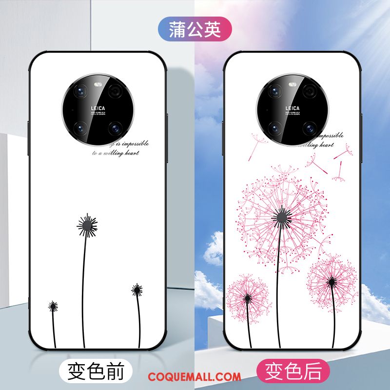 Étui Huawei Mate 40 Pro Très Mince Personnalité Net Rouge, Coque Huawei Mate 40 Pro Fleur Incassable