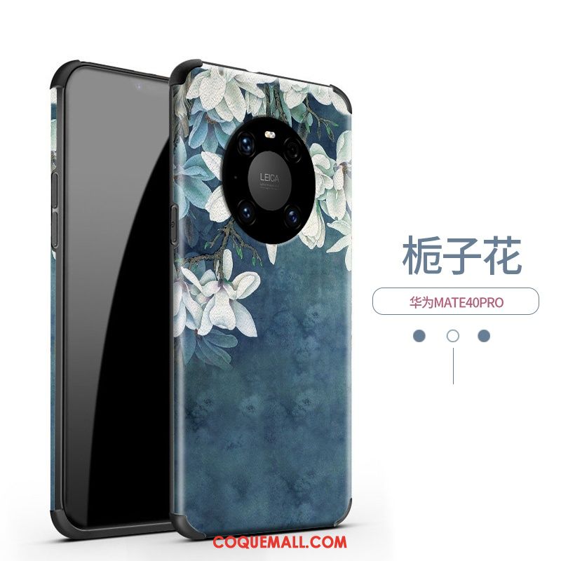 Étui Huawei Mate 40 Pro Téléphone Portable Protection Fleur, Coque Huawei Mate 40 Pro Modèle Fleurie Incassable
