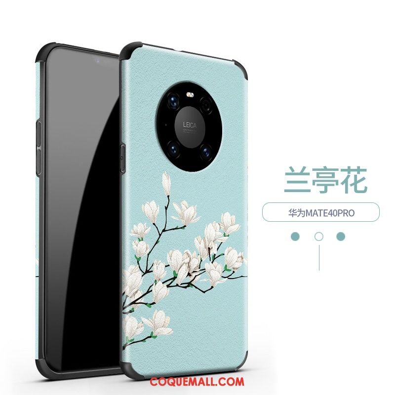 Étui Huawei Mate 40 Pro Téléphone Portable Protection Fleur, Coque Huawei Mate 40 Pro Modèle Fleurie Incassable