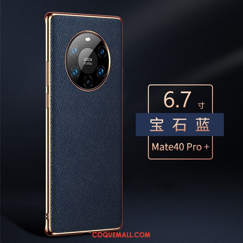 Étui Huawei Mate 40 Pro+ Violet Cuir Véritable Tout Compris, Coque Huawei Mate 40 Pro+ Protection Incassable