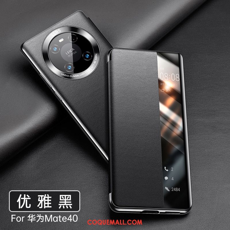 Étui Huawei Mate 40 Téléphone Portable Cuir Véritable Protection, Coque Huawei Mate 40 Business Luxe