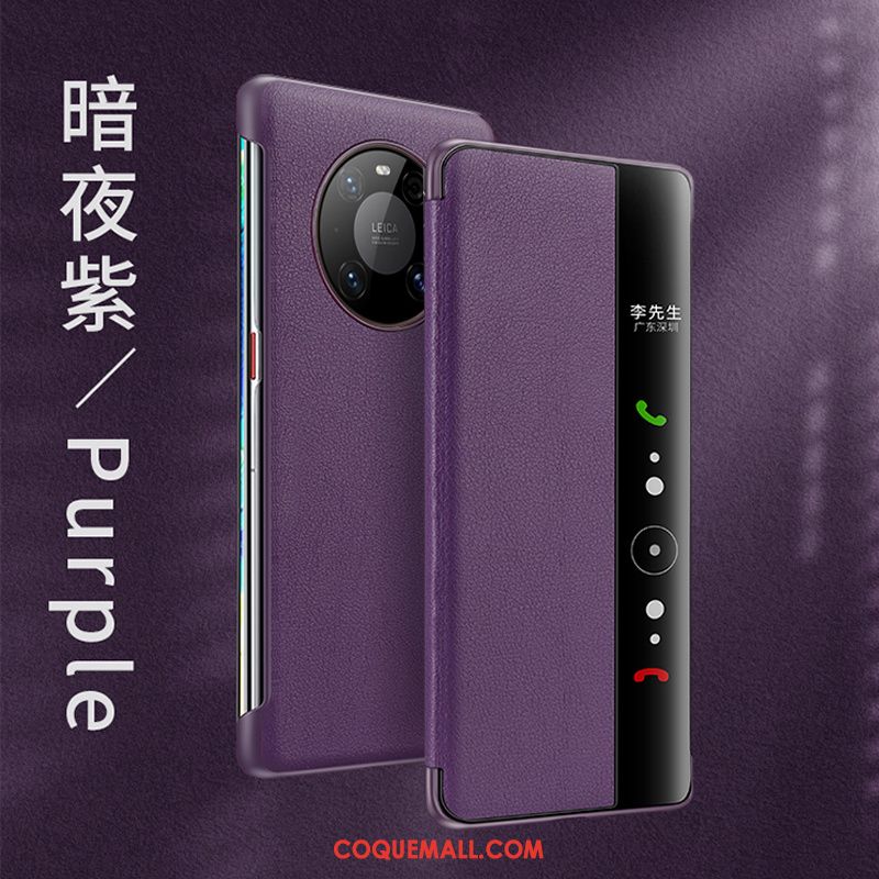 Étui Huawei Mate 40 Téléphone Portable Reversible Protection, Coque Huawei Mate 40 Tout Compris Cuir Véritable