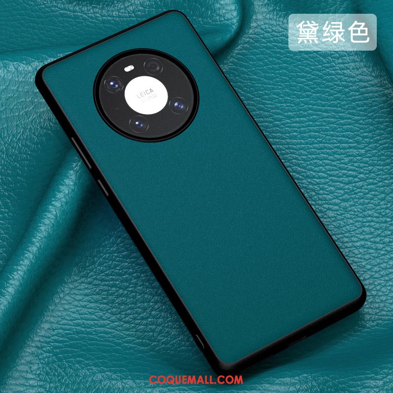 Étui Huawei Mate 40 Vert Très Mince Fibre, Coque Huawei Mate 40 Nouveau Téléphone Portable