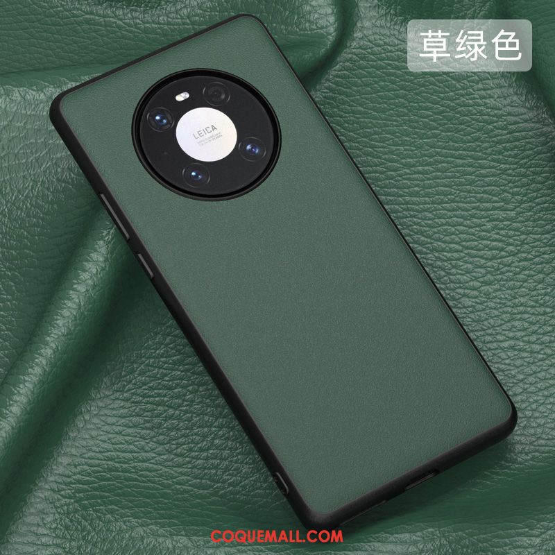 Étui Huawei Mate 40 Vert Très Mince Fibre, Coque Huawei Mate 40 Nouveau Téléphone Portable