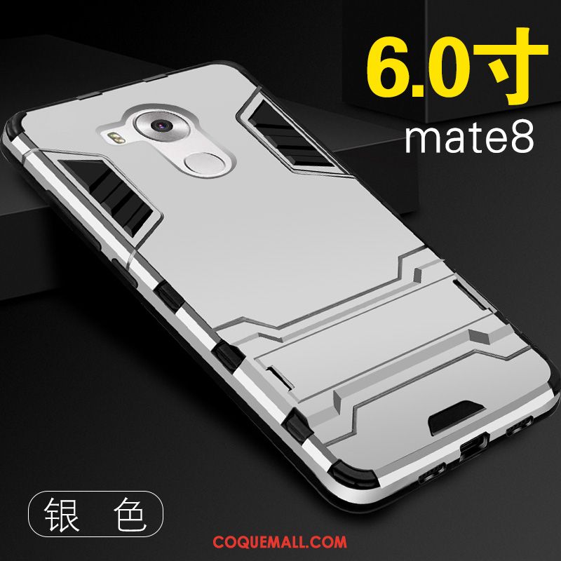 Étui Huawei Mate 8 Anneau Tempérer Membrane, Coque Huawei Mate 8 Argent Marque De Tendance