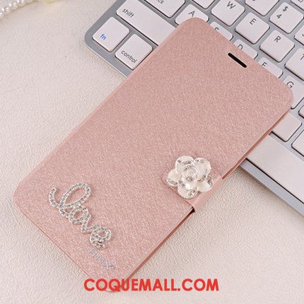 Étui Huawei Mate 8 Clamshell Strass Protection, Coque Huawei Mate 8 Étui En Cuir Rouge