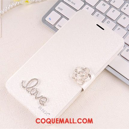 Étui Huawei Mate 8 Clamshell Strass Protection, Coque Huawei Mate 8 Étui En Cuir Rouge