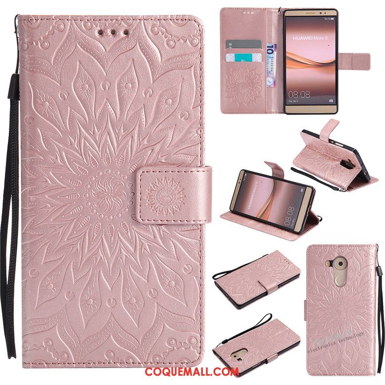 Étui Huawei Mate 8 Incassable Protection Tendance, Coque Huawei Mate 8 Violet Étui En Cuir