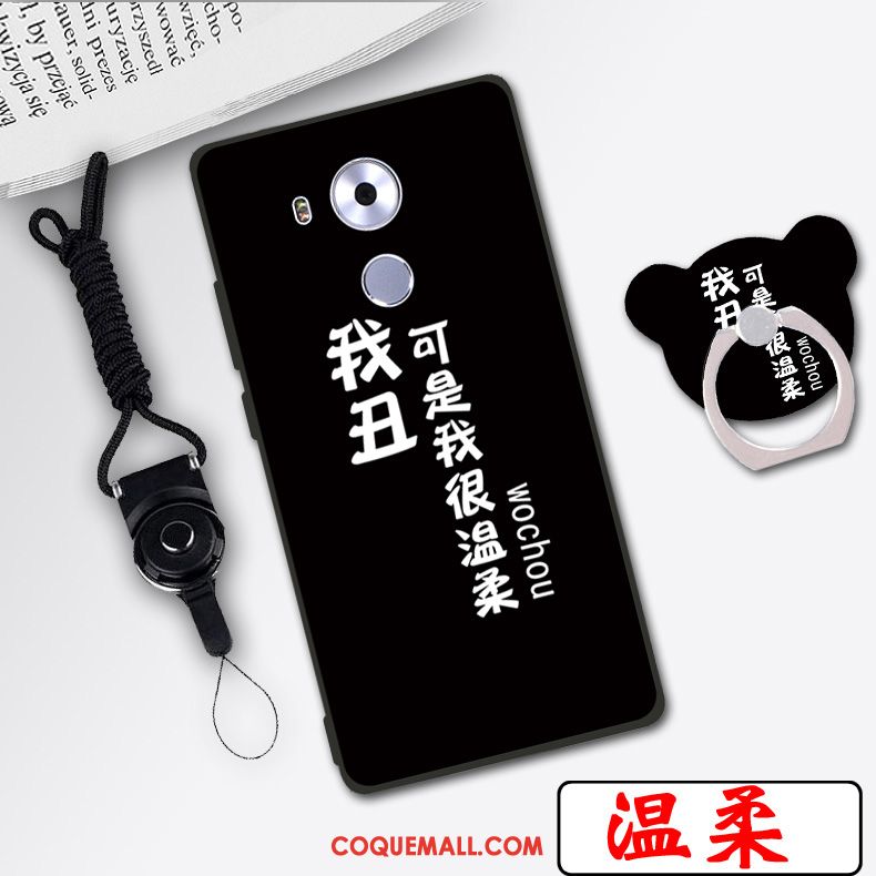 Étui Huawei Mate 8 Noir Incassable Silicone, Coque Huawei Mate 8 Fluide Doux Téléphone Portable