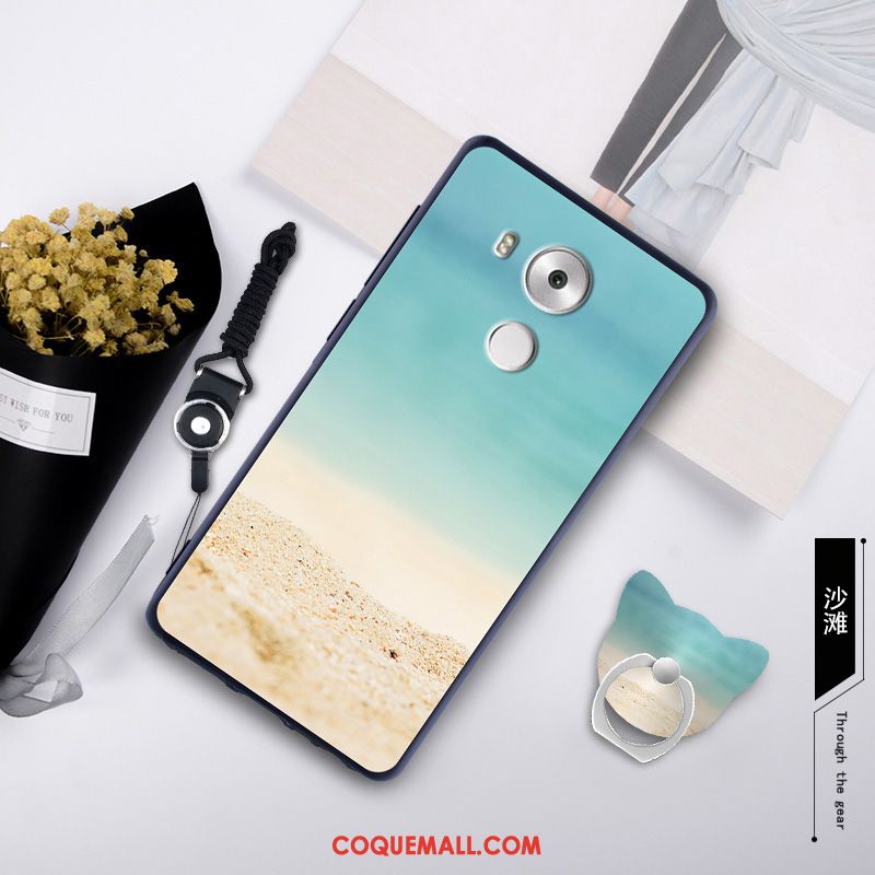 Étui Huawei Mate 8 Ornements Suspendus Anneau Silicone, Coque Huawei Mate 8 Fluide Doux Téléphone Portable Beige