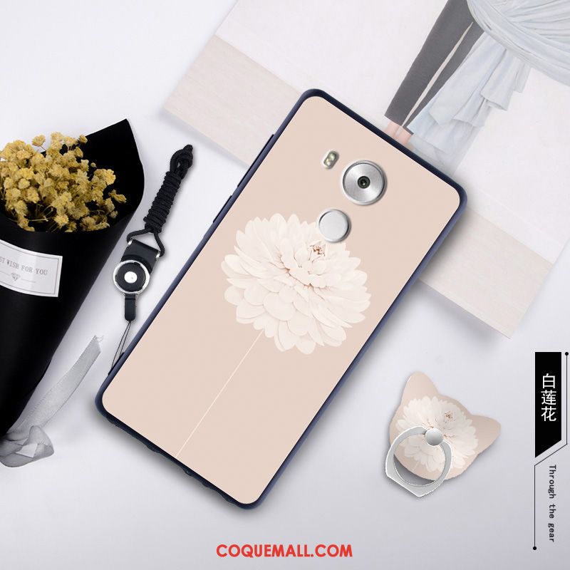 Étui Huawei Mate 8 Ornements Suspendus Anneau Silicone, Coque Huawei Mate 8 Fluide Doux Téléphone Portable Beige