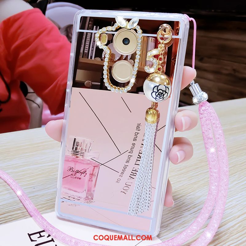 Étui Huawei Mate 8 Protection Strass Rose, Coque Huawei Mate 8 Téléphone Portable Miroir Champagner Farbe