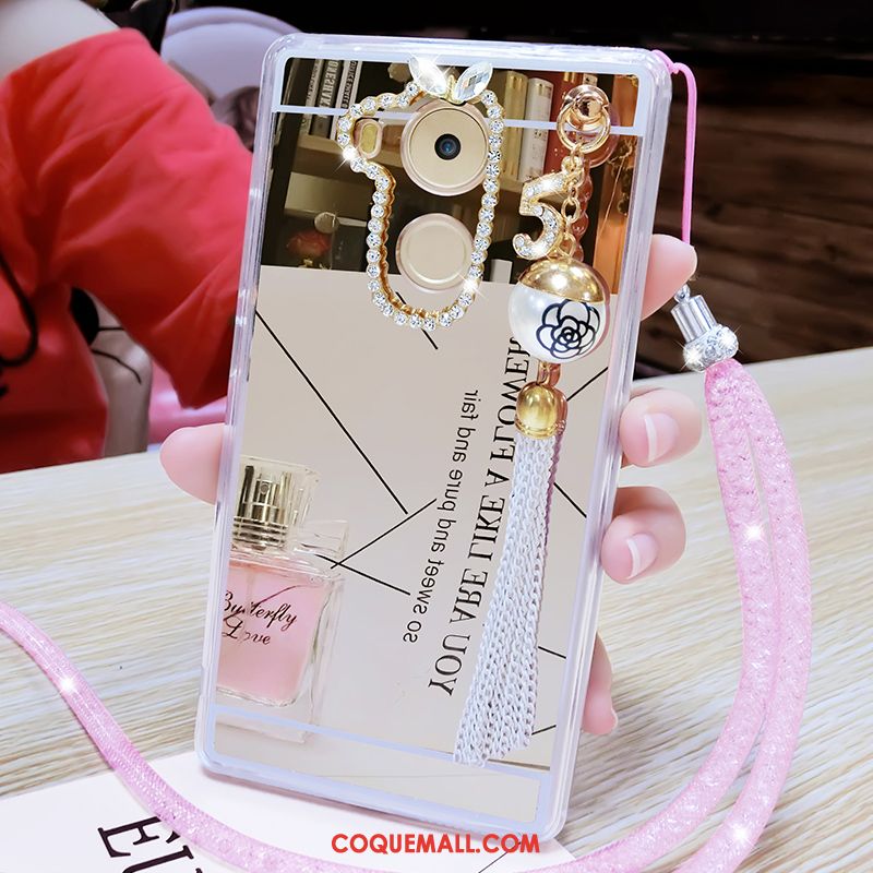 Étui Huawei Mate 8 Protection Strass Rose, Coque Huawei Mate 8 Téléphone Portable Miroir Champagner Farbe