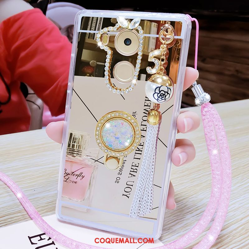 Étui Huawei Mate 8 Protection Strass Rose, Coque Huawei Mate 8 Téléphone Portable Miroir Champagner Farbe