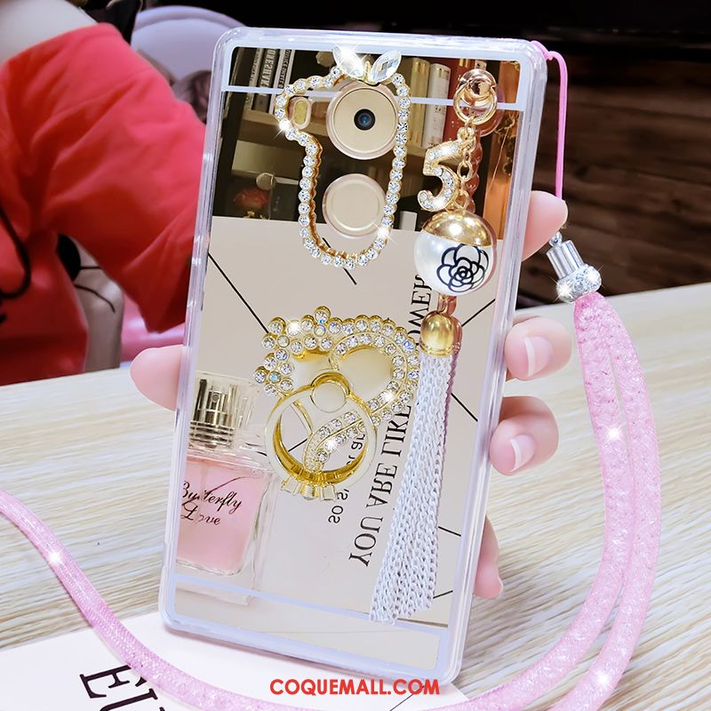 Étui Huawei Mate 8 Protection Strass Rose, Coque Huawei Mate 8 Téléphone Portable Miroir Champagner Farbe