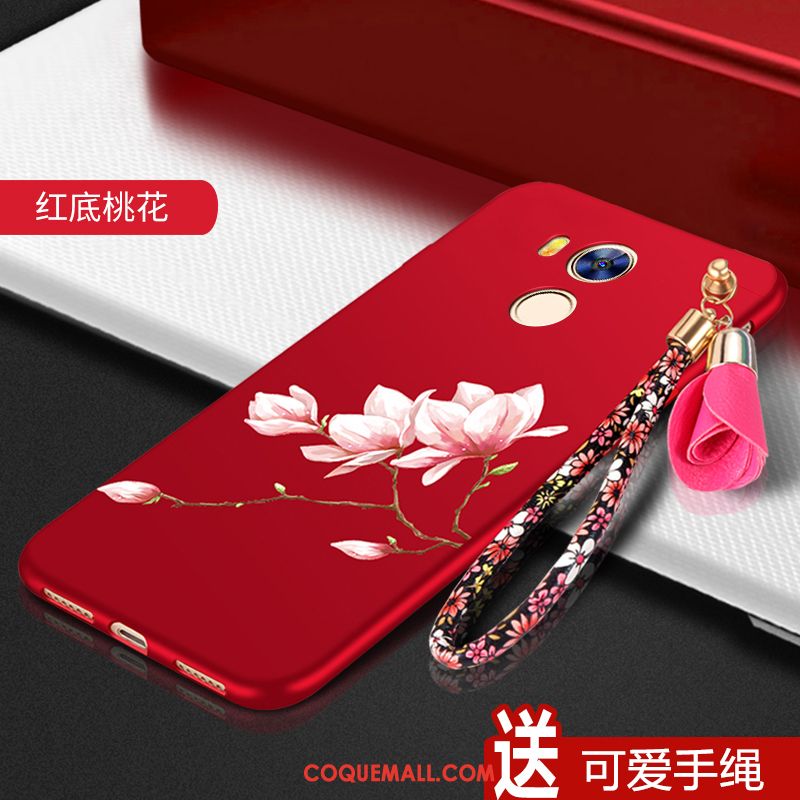 Étui Huawei Mate 8 Rouge Tendance Délavé En Daim, Coque Huawei Mate 8 Tout Compris Protection