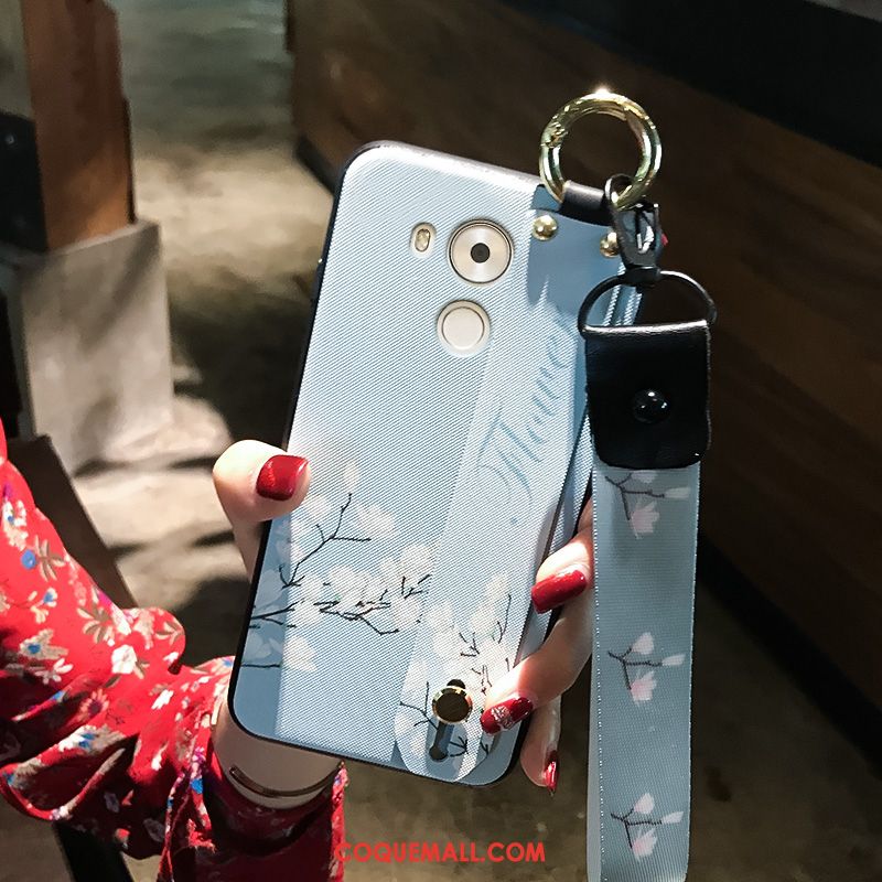 Étui Huawei Mate 8 Support Téléphone Portable Bleu, Coque Huawei Mate 8 Incassable Silicone