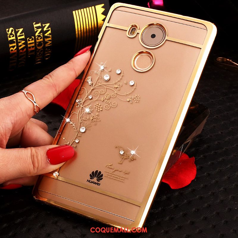 Étui Huawei Mate 8 Transparent Or Strass, Coque Huawei Mate 8 Protection Téléphone Portable