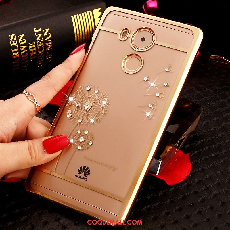 Étui Huawei Mate 8 Transparent Or Strass, Coque Huawei Mate 8 Protection Téléphone Portable