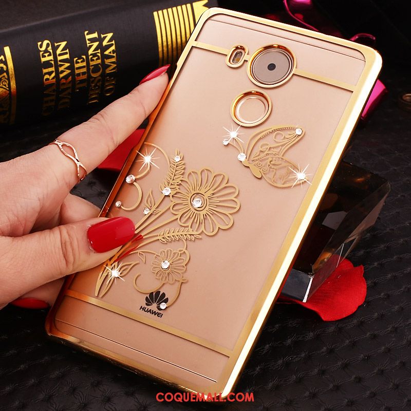 Étui Huawei Mate 8 Transparent Or Strass, Coque Huawei Mate 8 Protection Téléphone Portable