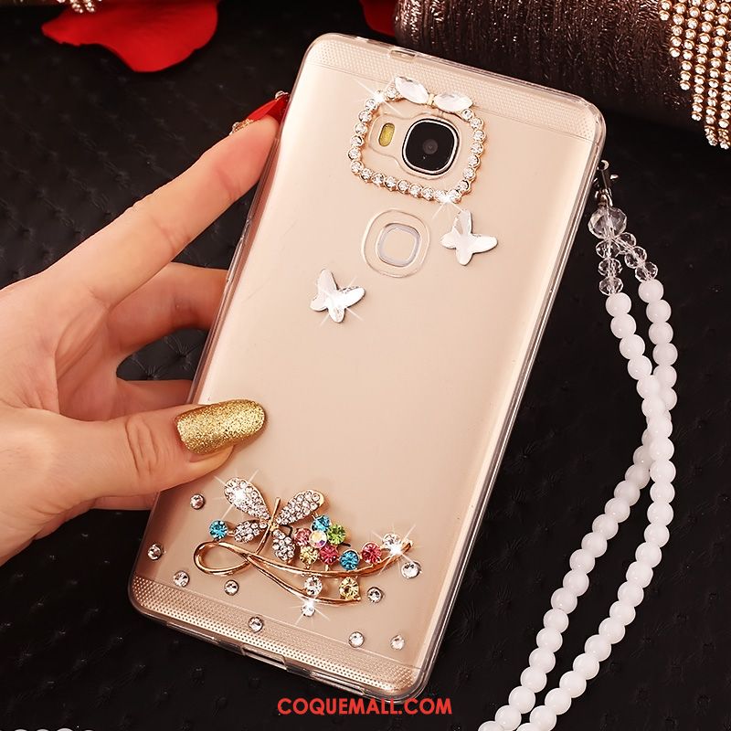 Étui Huawei Mate 8 Transparent Strass Téléphone Portable, Coque Huawei Mate 8 Fluide Doux Protection