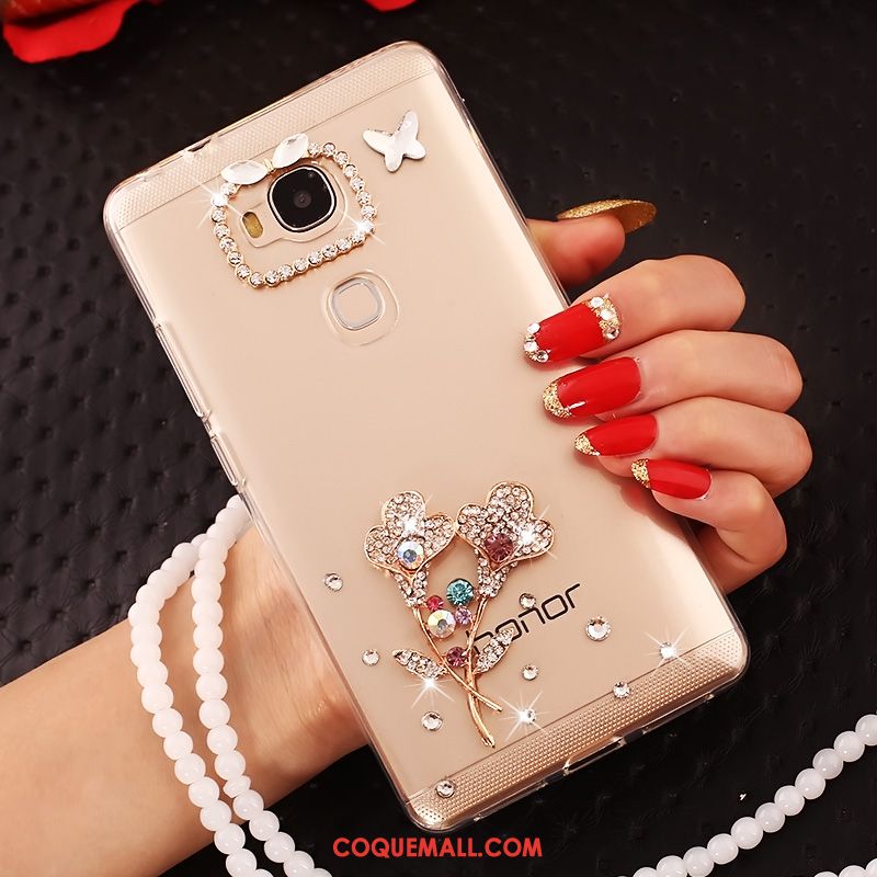 Étui Huawei Mate 8 Transparent Strass Téléphone Portable, Coque Huawei Mate 8 Fluide Doux Protection