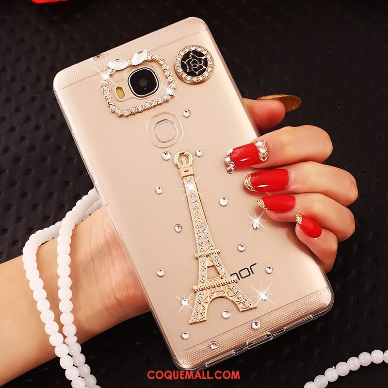 Étui Huawei Mate 8 Transparent Strass Téléphone Portable, Coque Huawei Mate 8 Fluide Doux Protection