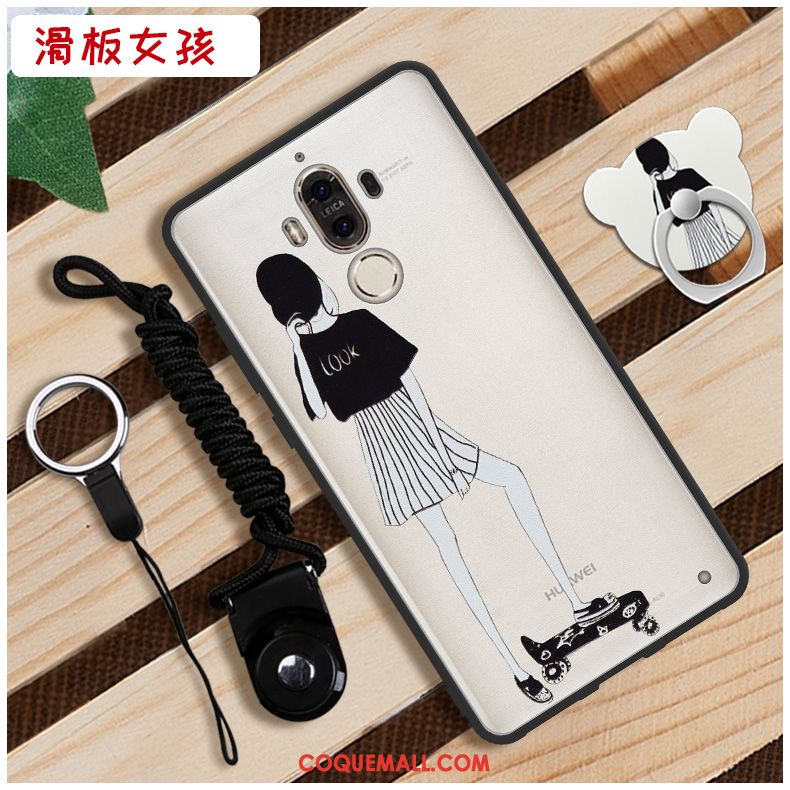 Étui Huawei Mate 9 Blanc Difficile Fluide Doux, Coque Huawei Mate 9 Téléphone Portable