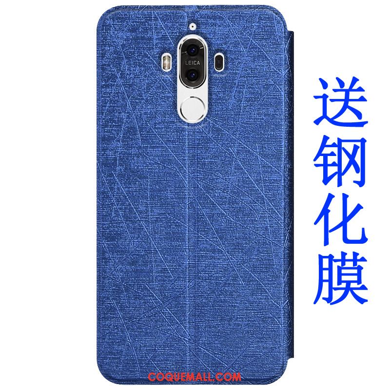 Étui Huawei Mate 9 Bleu Transparent Couleur, Coque Huawei Mate 9 Protection Étui En Cuir