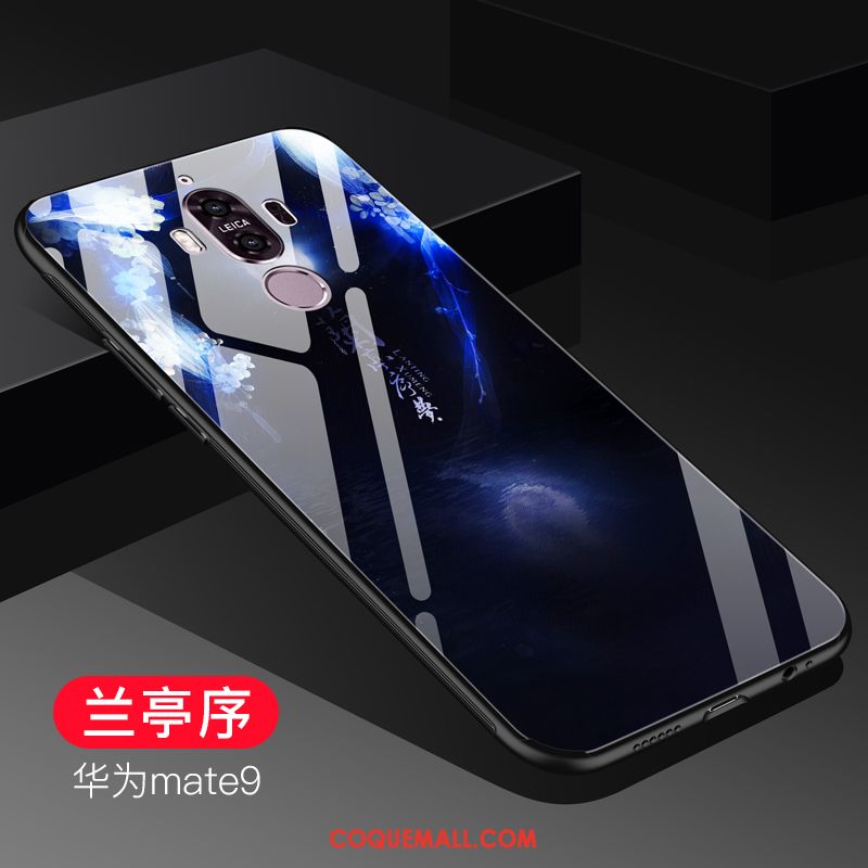 Étui Huawei Mate 9 Bleu Téléphone Portable Verre, Coque Huawei Mate 9