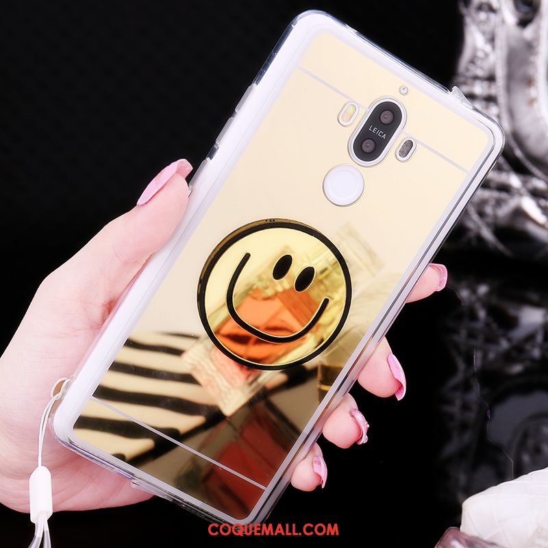 Étui Huawei Mate 9 Charmant Téléphone Portable Miroir, Coque Huawei Mate 9 Blanc Fluide Doux