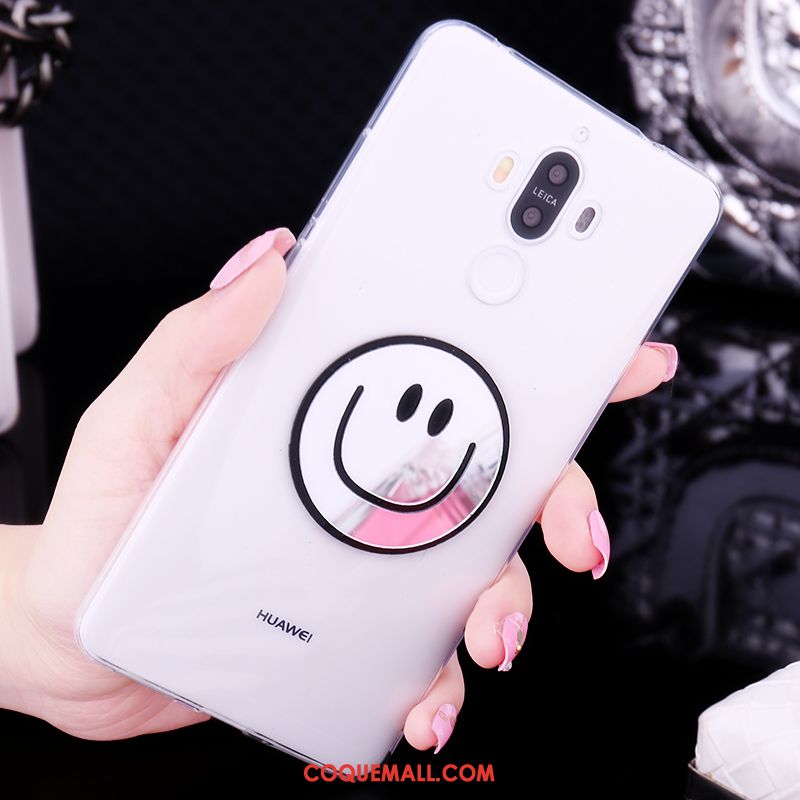 Étui Huawei Mate 9 Charmant Téléphone Portable Miroir, Coque Huawei Mate 9 Blanc Fluide Doux