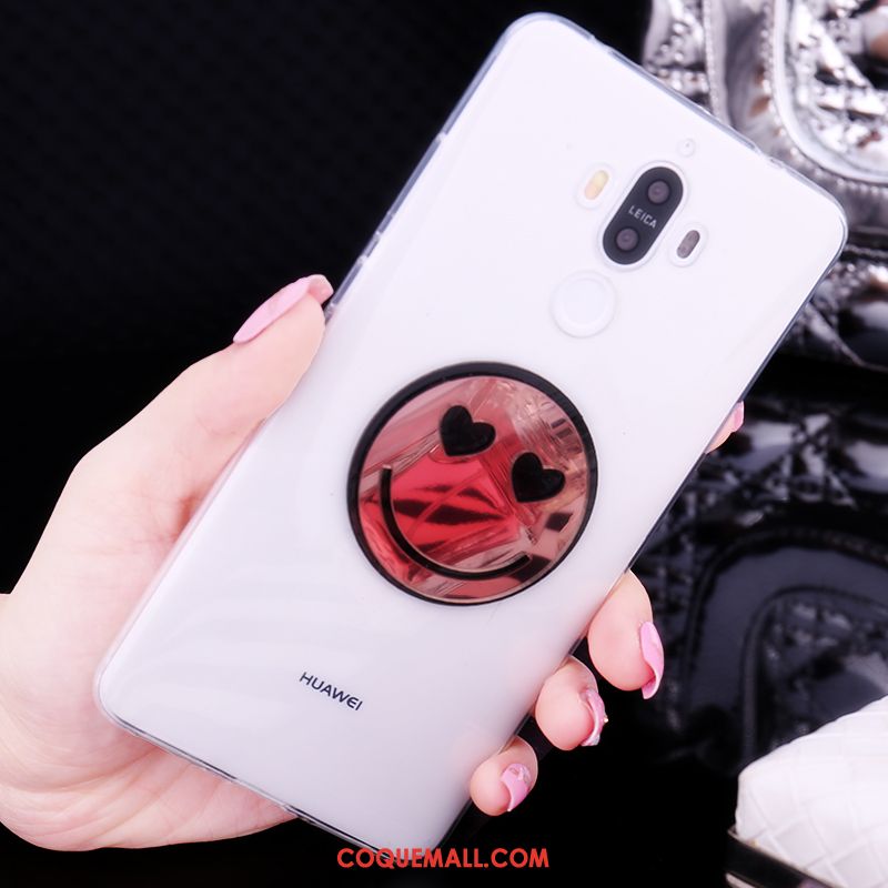 Étui Huawei Mate 9 Charmant Téléphone Portable Miroir, Coque Huawei Mate 9 Blanc Fluide Doux