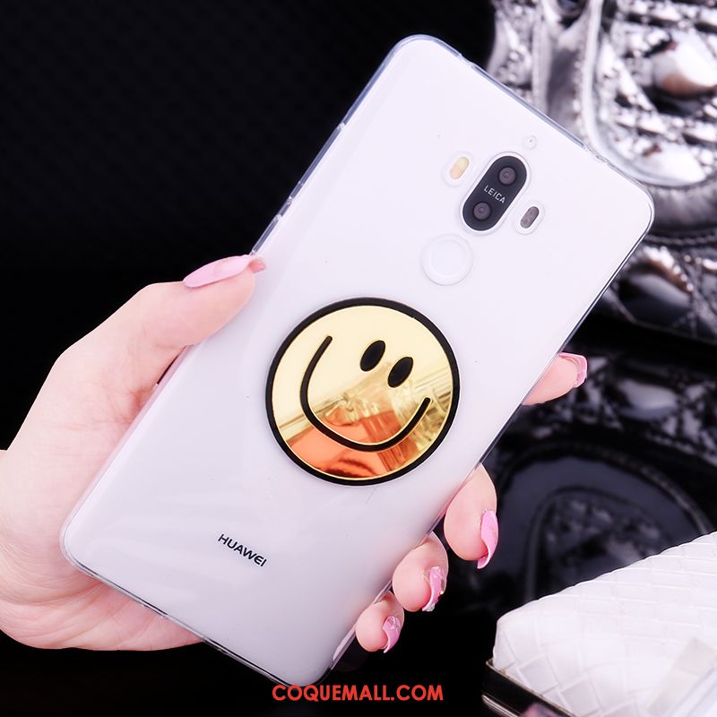 Étui Huawei Mate 9 Charmant Téléphone Portable Miroir, Coque Huawei Mate 9 Blanc Fluide Doux