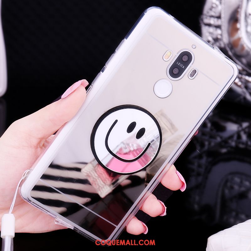 Étui Huawei Mate 9 Charmant Téléphone Portable Miroir, Coque Huawei Mate 9 Blanc Fluide Doux