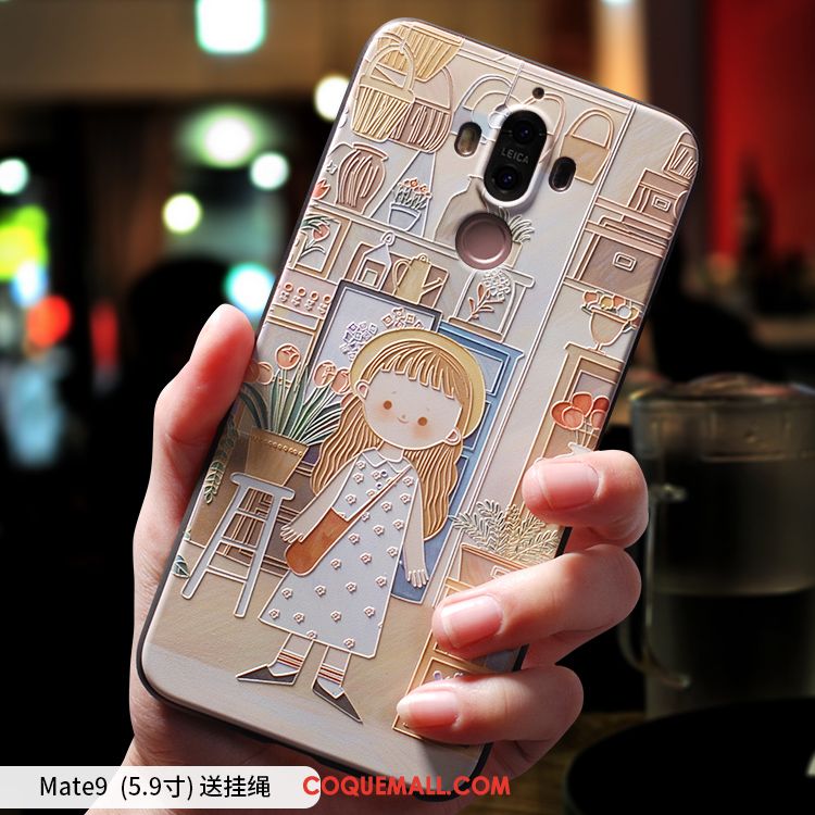 Étui Huawei Mate 9 Dessin Animé Téléphone Portable Incassable, Coque Huawei Mate 9 Bleu Silicone