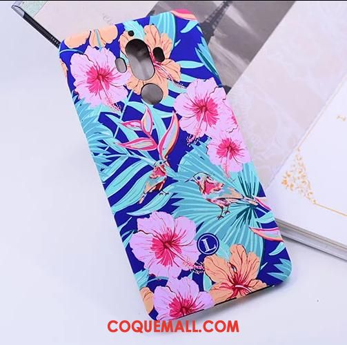 Étui Huawei Mate 9 Fleur Lumineuses Peinture, Coque Huawei Mate 9 Téléphone Portable Bleu