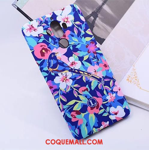 Étui Huawei Mate 9 Fleur Lumineuses Peinture, Coque Huawei Mate 9 Téléphone Portable Bleu