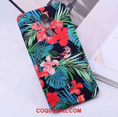 Étui Huawei Mate 9 Fleur Lumineuses Peinture, Coque Huawei Mate 9 Téléphone Portable Bleu