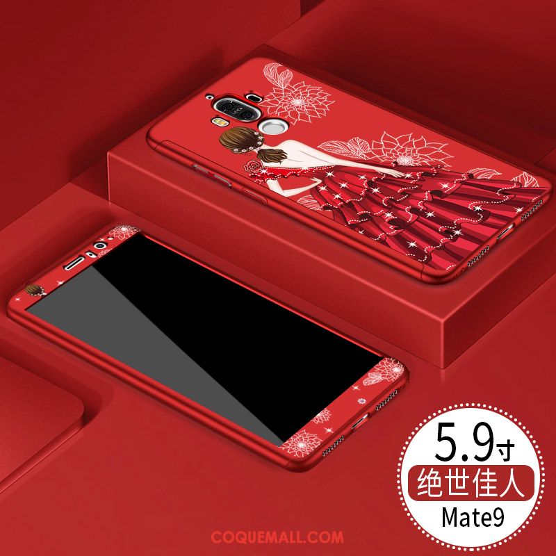 Étui Huawei Mate 9 Ornements Suspendus Net Rouge Tendance, Coque Huawei Mate 9 Tout Compris Incassable