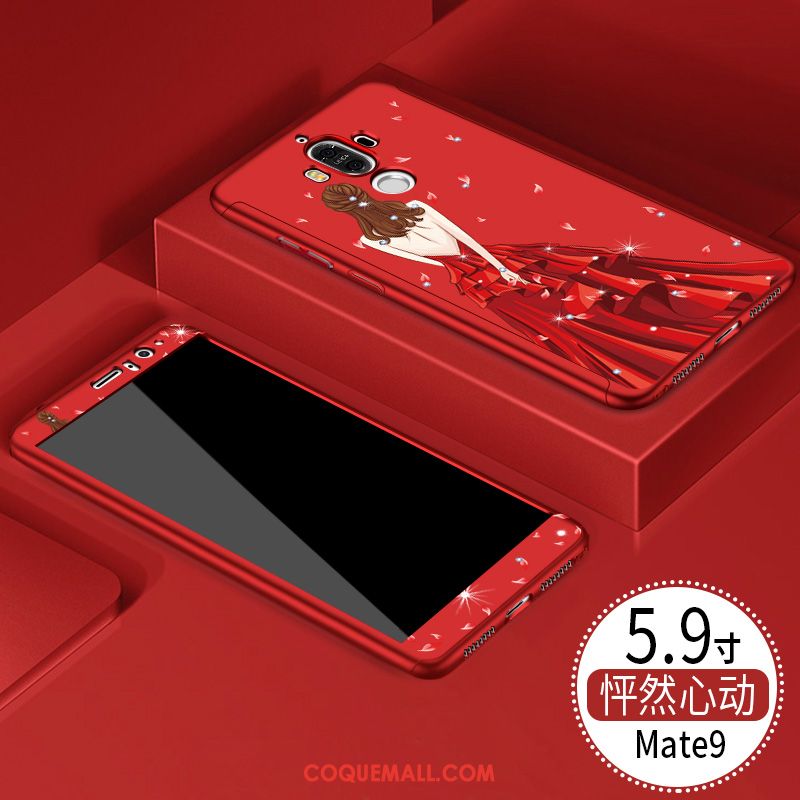 Étui Huawei Mate 9 Ornements Suspendus Net Rouge Tendance, Coque Huawei Mate 9 Tout Compris Incassable