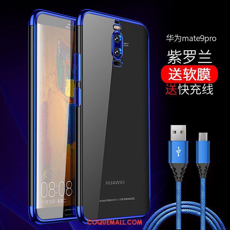 Étui Huawei Mate 9 Pro Bleu Silicone Protection, Coque Huawei Mate 9 Pro Tendance Tout Compris