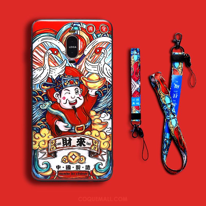 Étui Huawei Mate 9 Pro Dieu De La Richesse Richesse Rouge, Coque Huawei Mate 9 Pro Gaufrage Personnalité