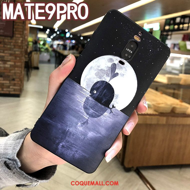 Étui Huawei Mate 9 Pro Gaufrage Bleu Protection, Coque Huawei Mate 9 Pro Téléphone Portable Tout Compris