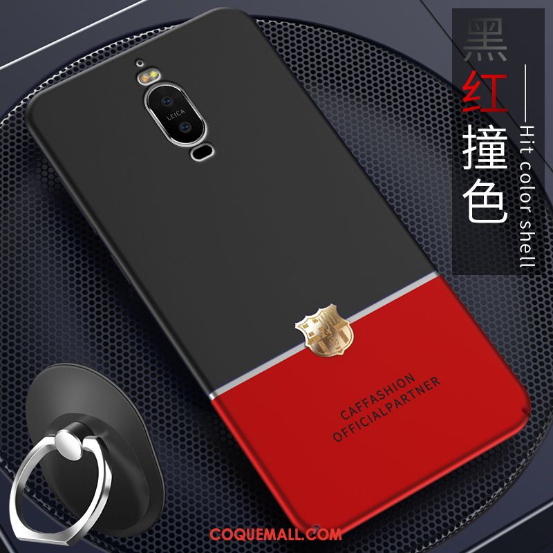 Étui Huawei Mate 9 Pro Incassable Membrane Noir, Coque Huawei Mate 9 Pro Délavé En Daim Tendance